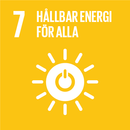 Globala målen - mål nummer 7 logo: Hållbar energi för alla